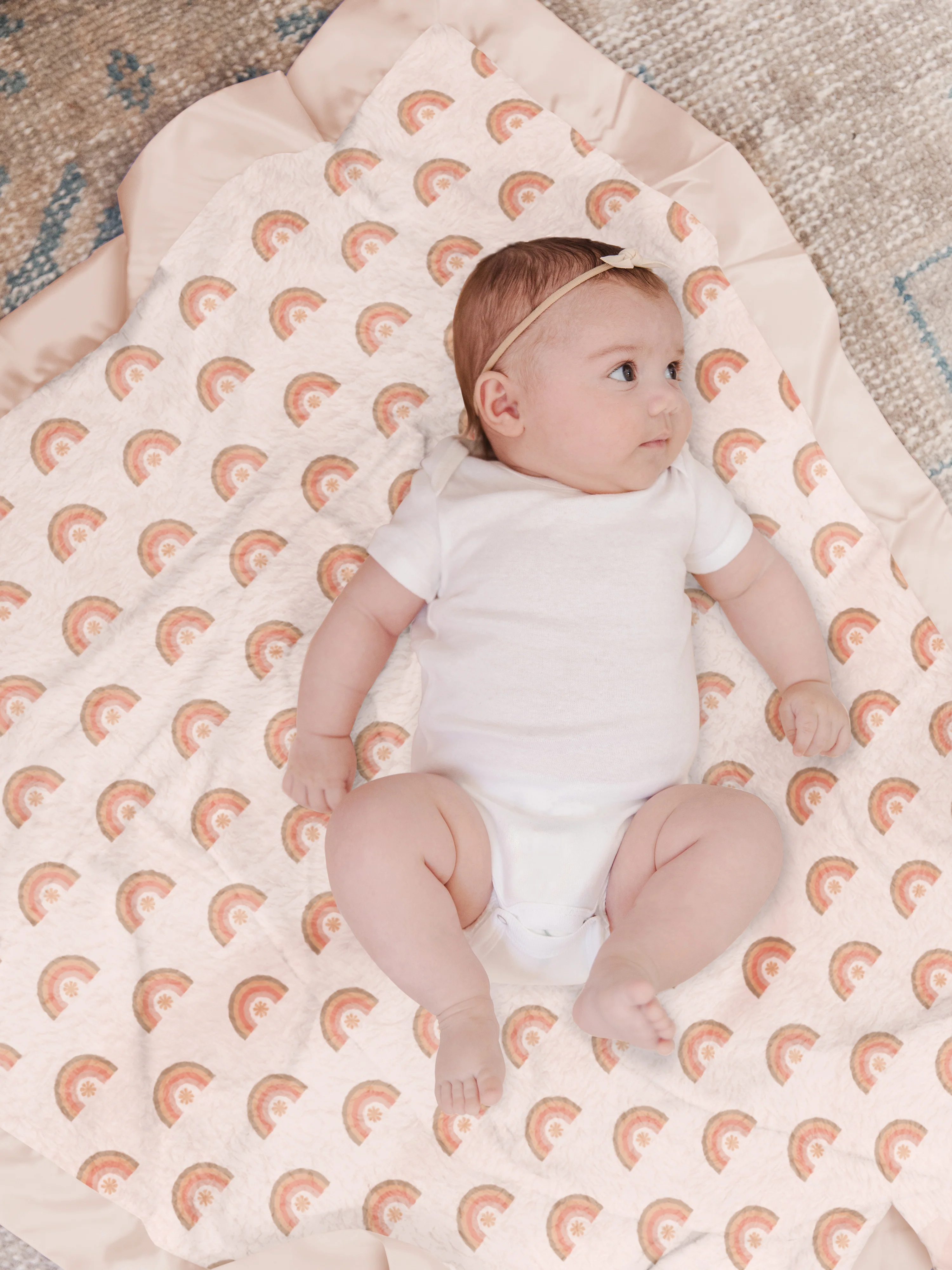 Ultra-Soft Thick Reversible Baby Blanket - Be Kind Rainbows - Image 3